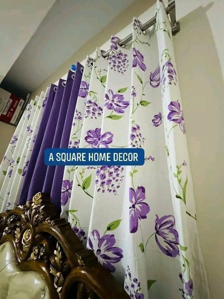 Waffel Curtain Purpel set ( 3 pieche )